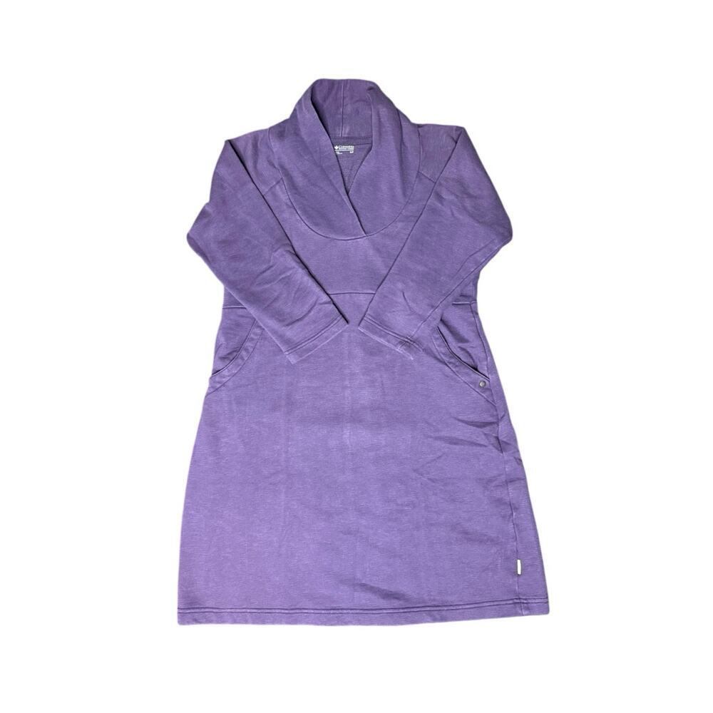 Columbia Purple Knit Sport Dress Women’s Size Small Shawl Collar Pockets